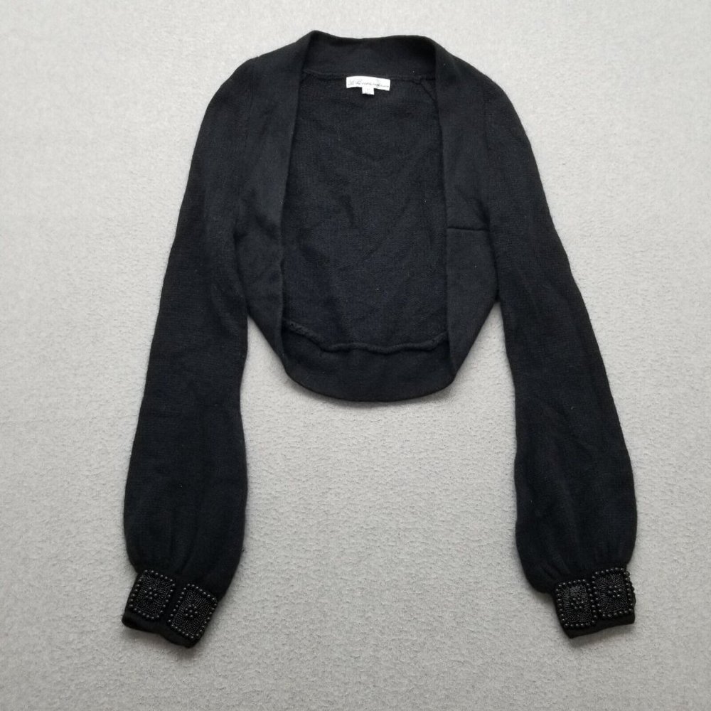 Ebene By Patrick Assuline Cardigan‎ Womens 3 Black Sweater Long Sleeve Stones